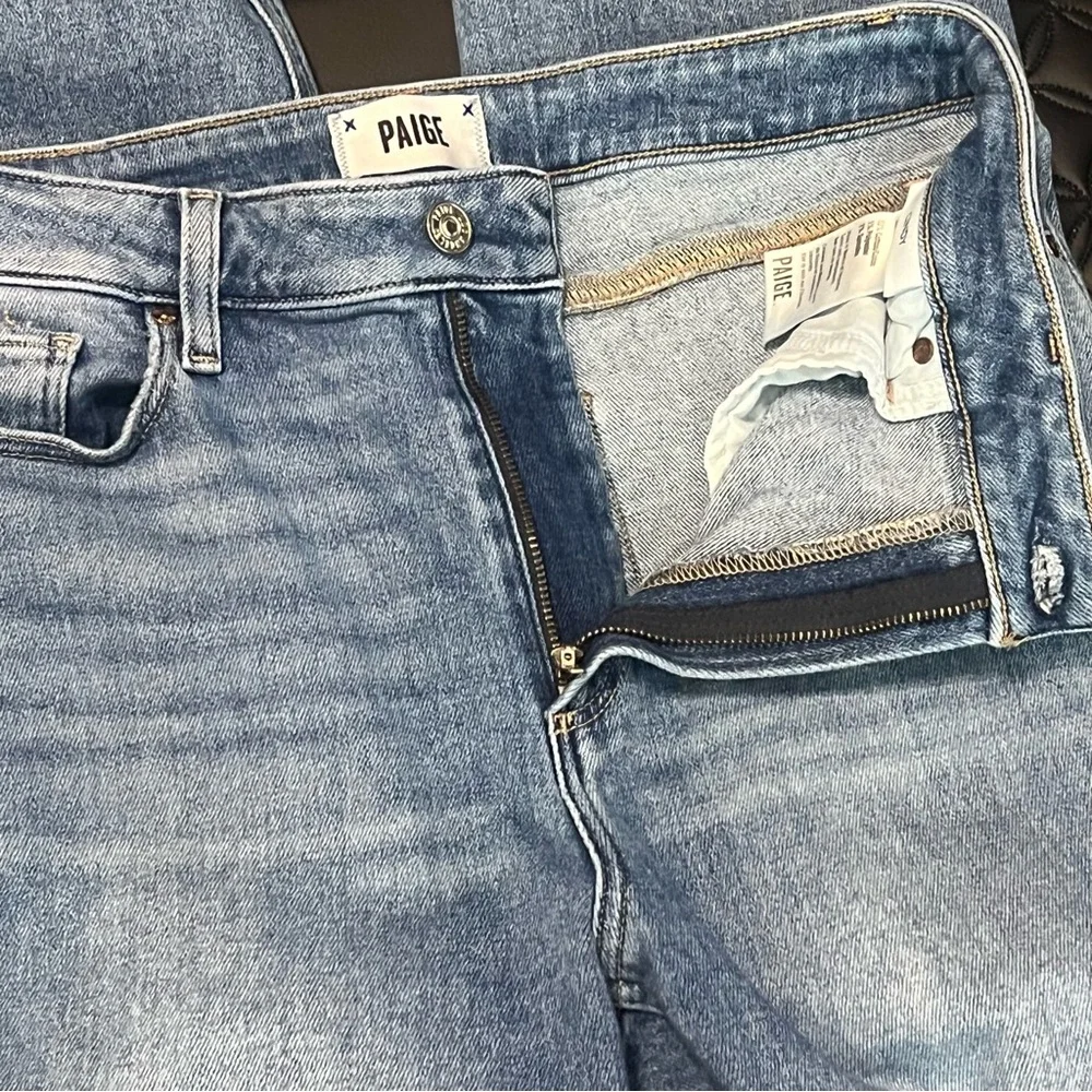 Paige Cindy Mel Destroyed hem Jeans Straight Size 30 - Picture 12 of 14